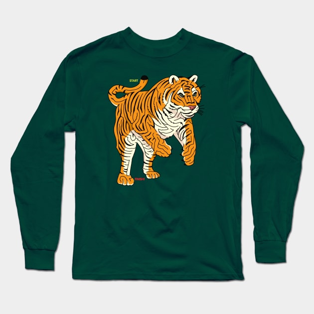 A-Maze-ing Tiger Long Sleeve T-Shirt by ThirteenthFloor